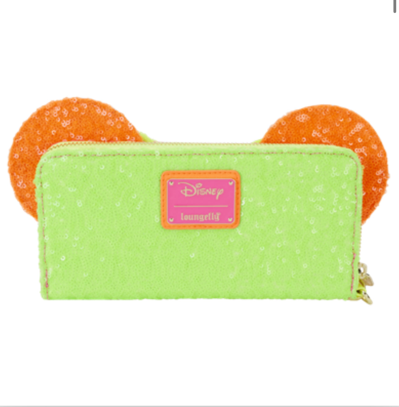 Minnie Mouse Exclusive Color Block Neon Sequin Zip Around Wristlet Wallet