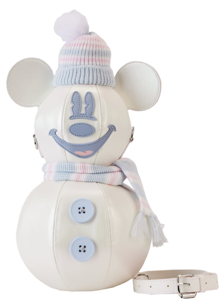 Stitch Shoppe Mickey Mouse Exclusive Winter Snowman Iridescent Figural Crossbody Bag