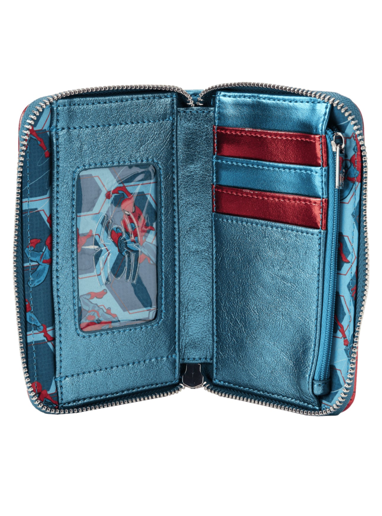MARVEL METALLIC SPIDER-MAN ZIP AROUND WALLET