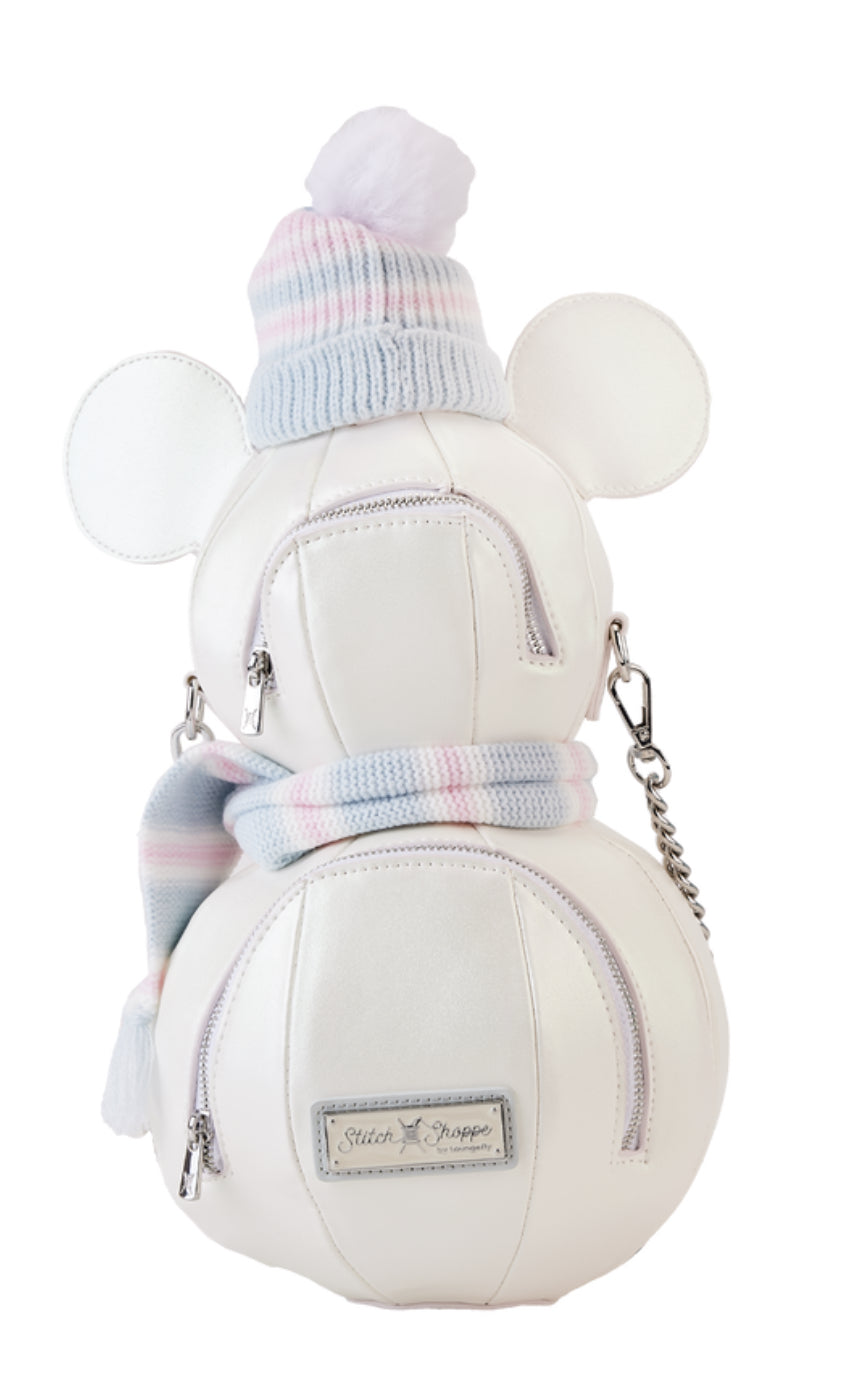 Stitch Shoppe Mickey Mouse Exclusive Winter Snowman Iridescent Figural Crossbody Bag