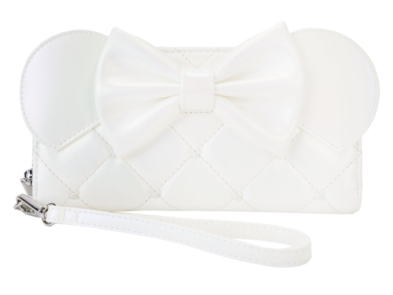Minnie Mouse Iridescent Wedding Zip Around Wristlet Wallet
