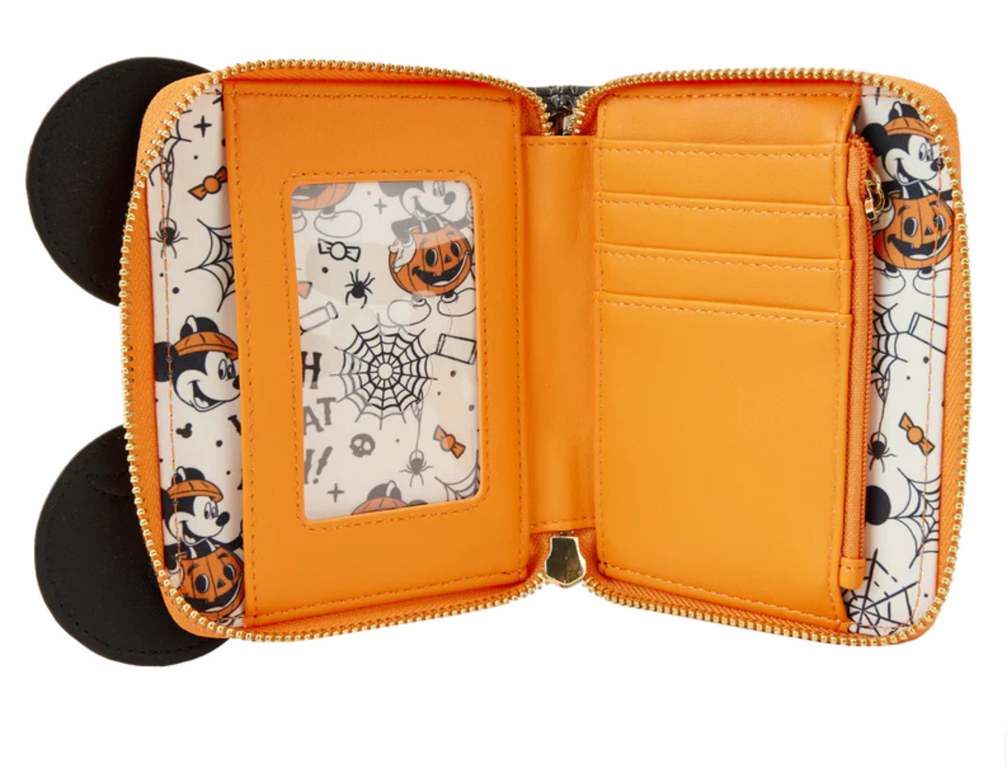 DISNEY MICKEY MOUSE PUMPKIN ZIP AROUND WALLET