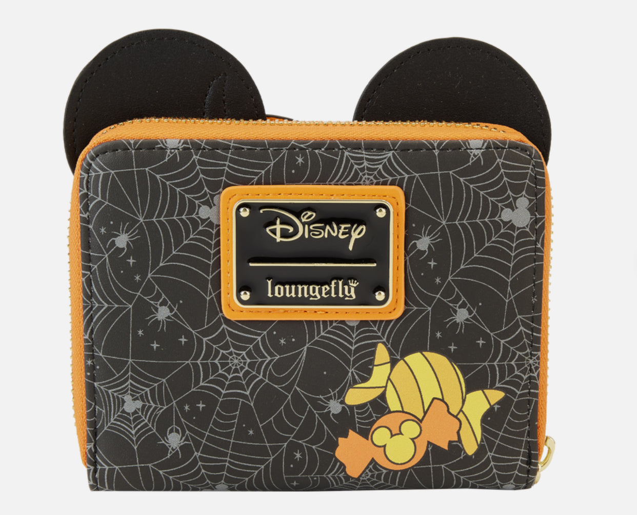 DISNEY MICKEY MOUSE PUMPKIN ZIP AROUND WALLET