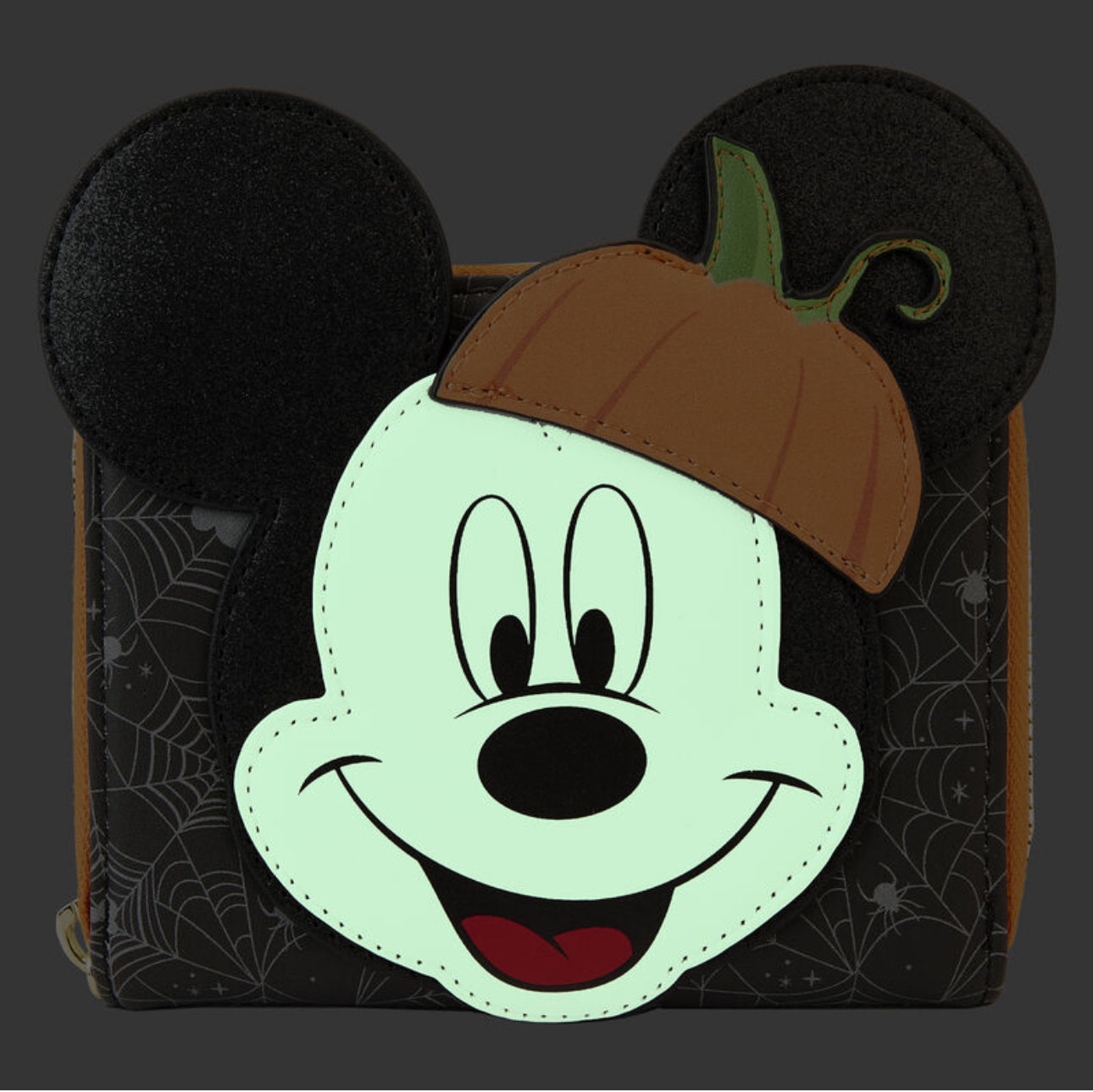 DISNEY MICKEY MOUSE PUMPKIN ZIP AROUND WALLET