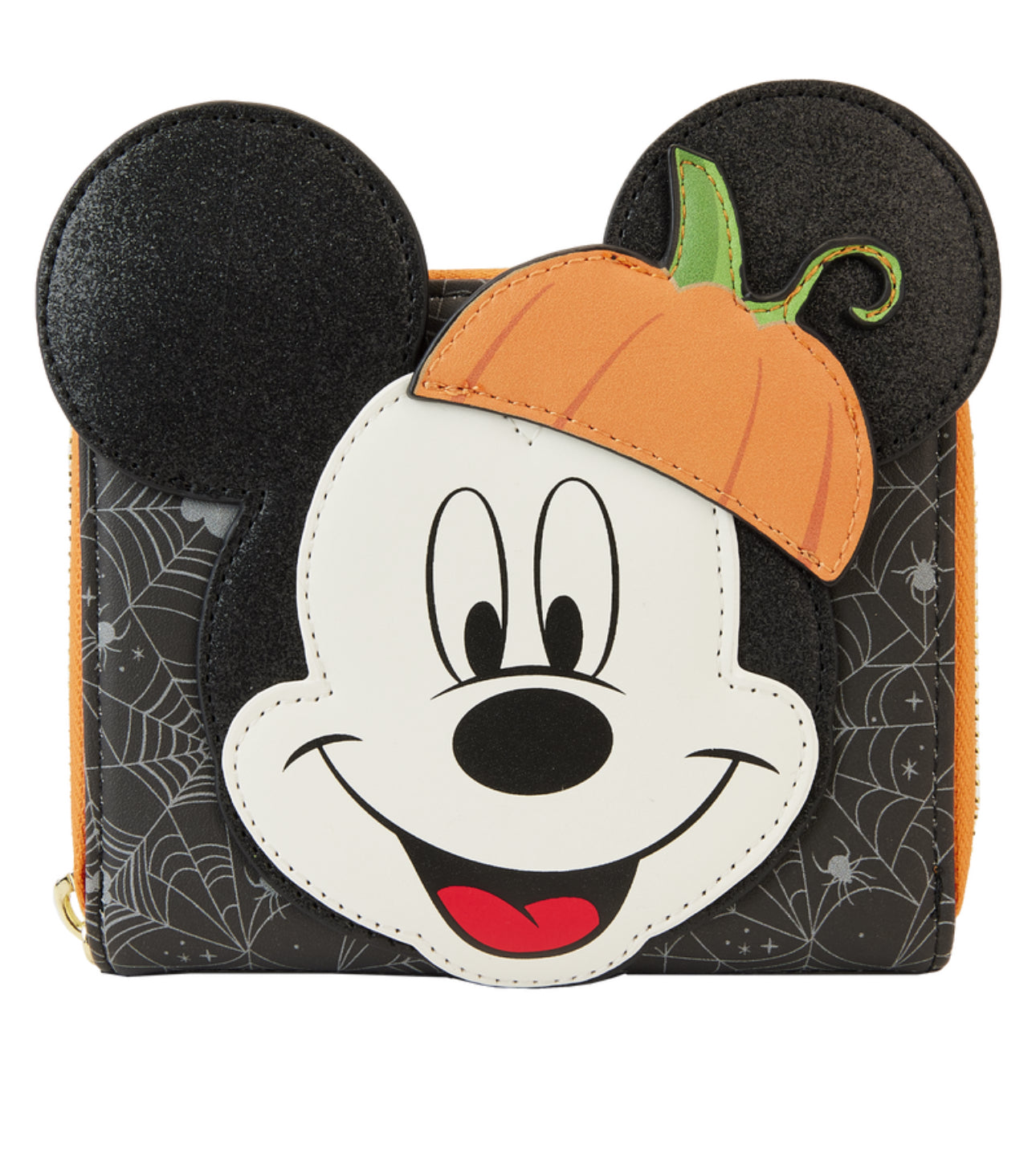 DISNEY MICKEY MOUSE PUMPKIN ZIP AROUND WALLET