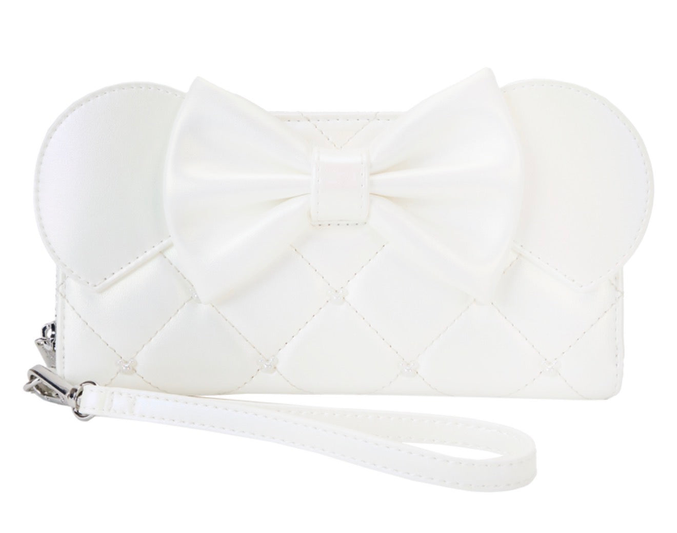 Minnie Mouse Iridescent Wedding Zip Around Wristlet Wallet