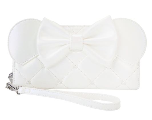 Minnie Mouse Iridescent Wedding Zip Around Wristlet Wallet