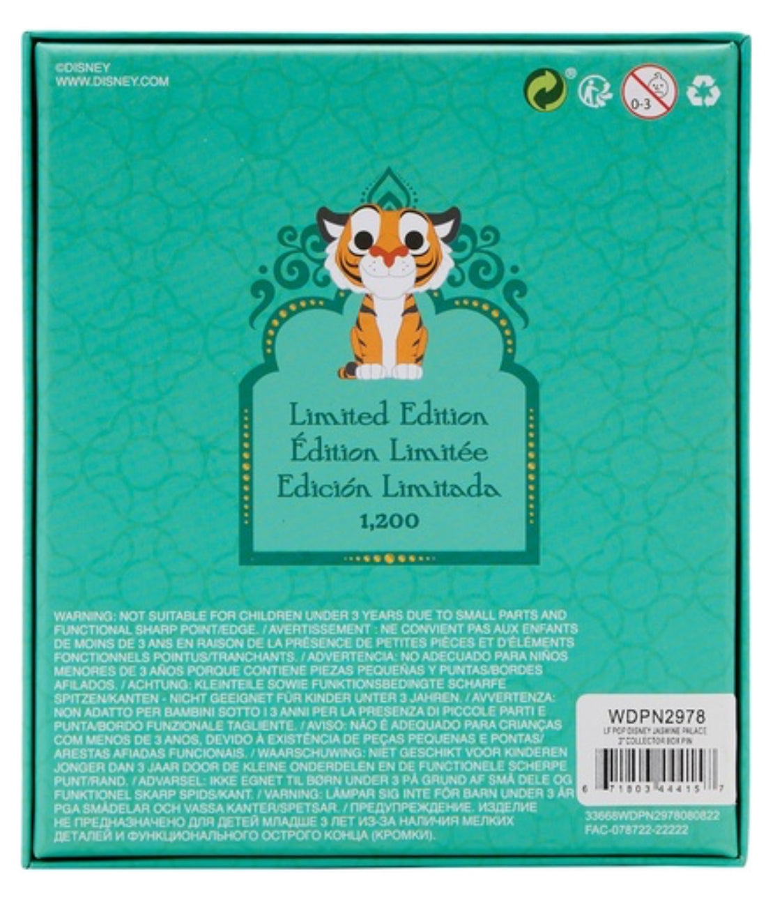 Funko Pop! By Loungefly Princess Jasmine Palace Sliding Pin