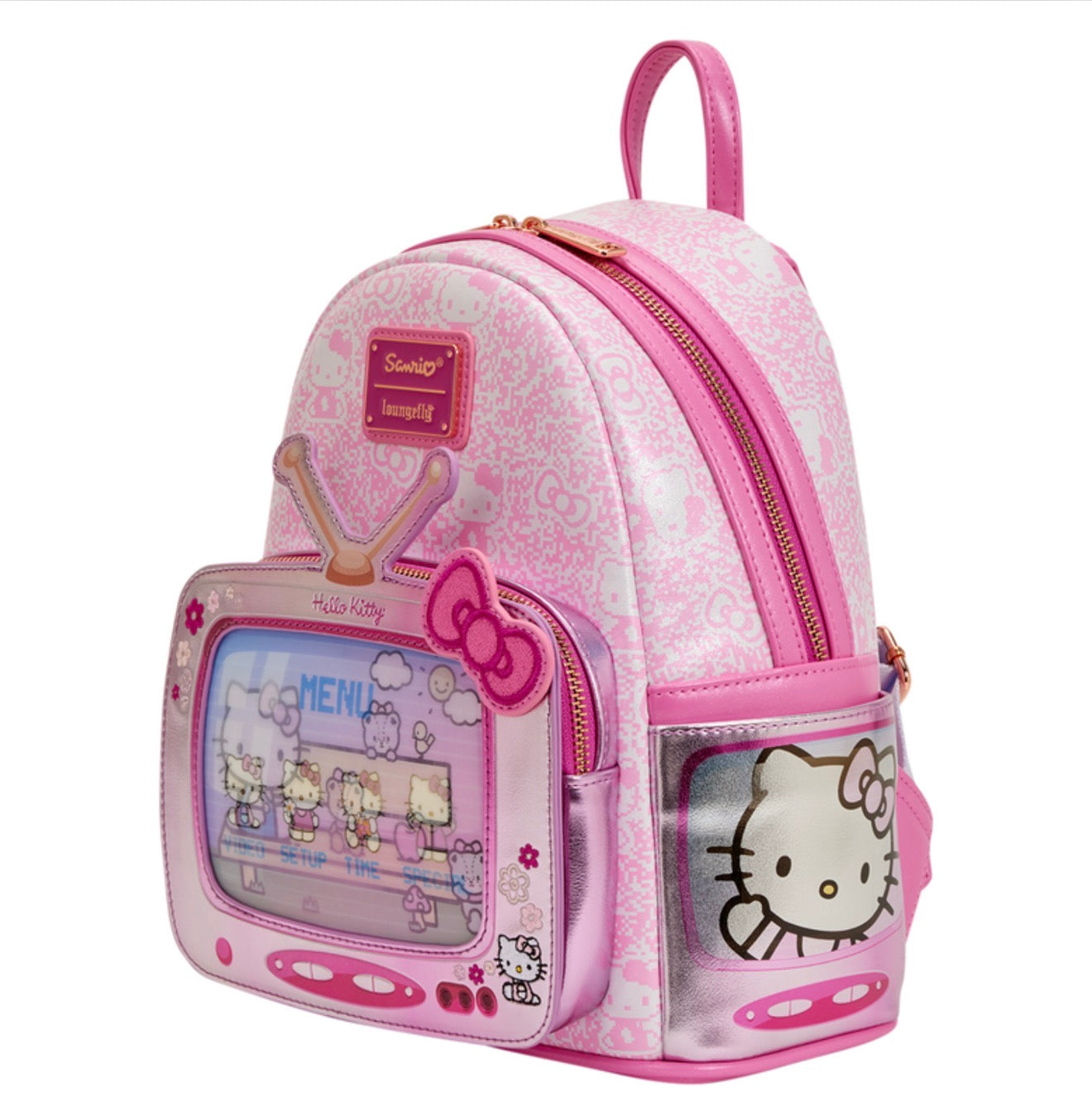 Sanrio Exclusive Hello Kitty Vintage TV Lenticular Mini Backpack with Coin Bag