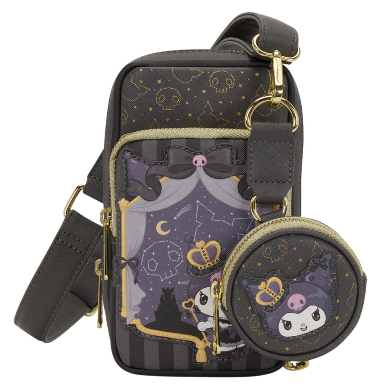 Sanrio Kuromi 20th Anniversary Cell Phone Crossbody Bag with Coin Bag