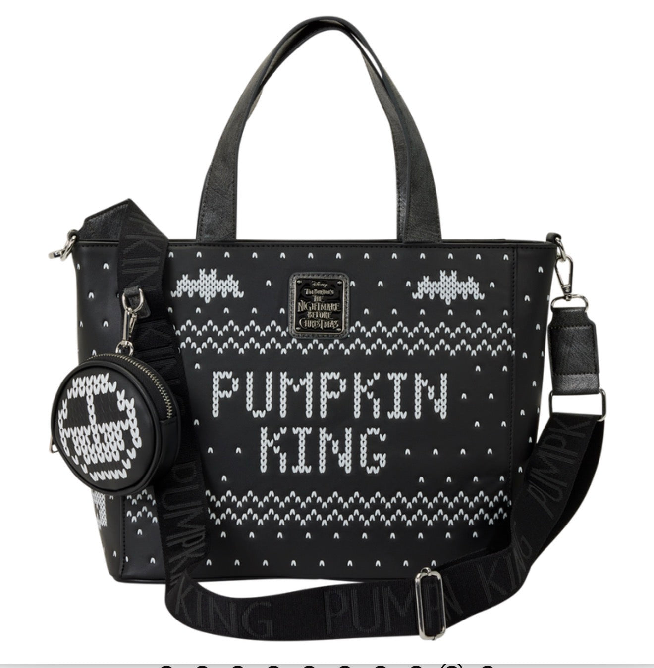 The Nightmare Before Christmas Jack Skellington Reversible Sequins Tote Crossbody Bag with Coin Bag