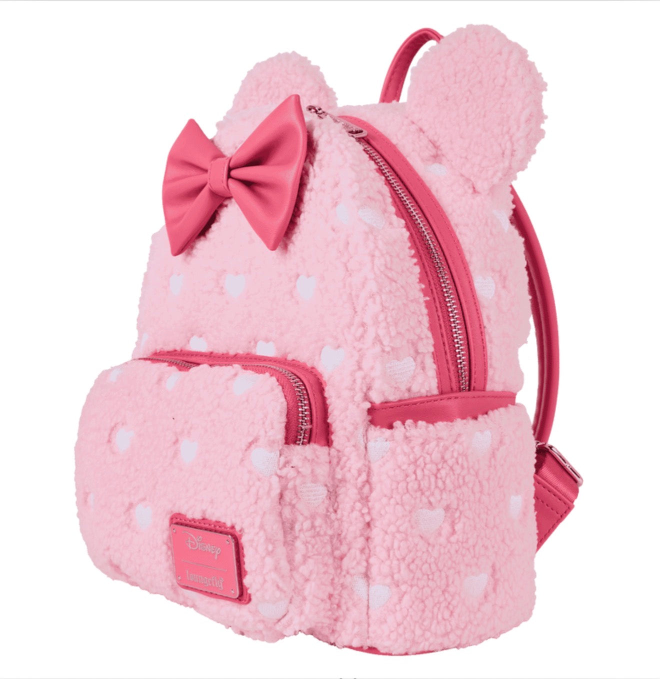 Minnie Mouse Exclusive Hearts Strawberry Scented Sherpa Mini Backpack