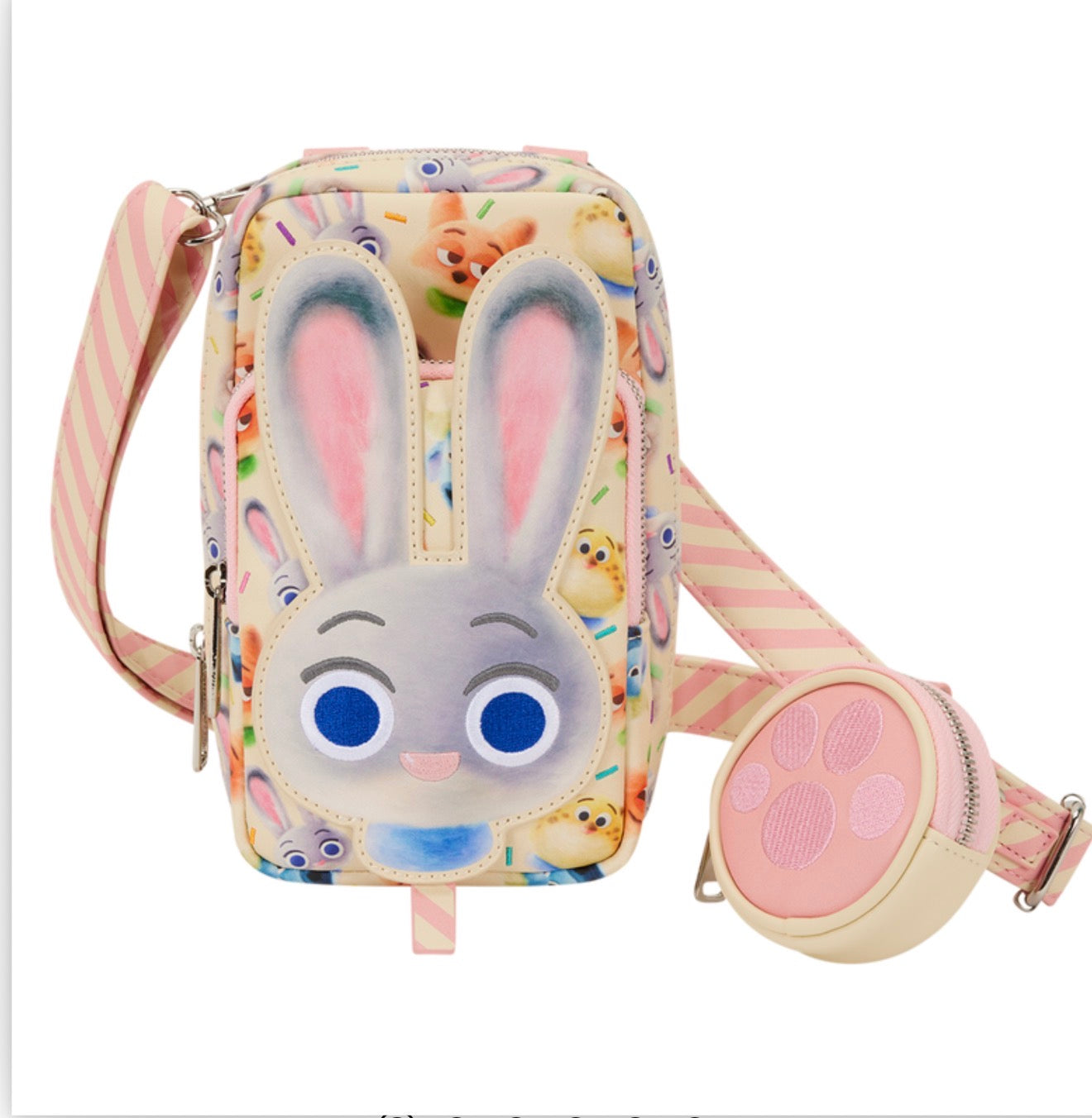 Zootopia 2 Judy Hopps Cotton Candy Cosplay Cell Phone Crossbody Bag with Coin Bag