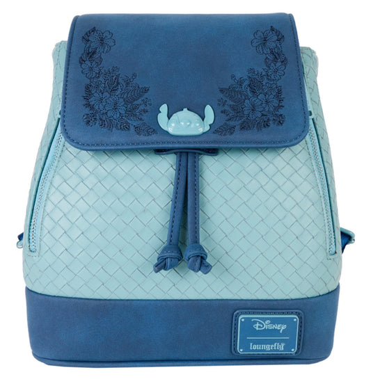 Stitch Embroidered Floral Drawstring Mini Backpack