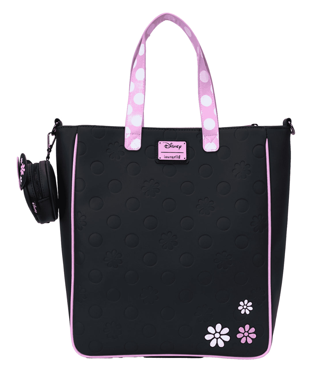 Minnie Mouse Floral Rock The Dots Tote Crossbody Bag With Coin Bag