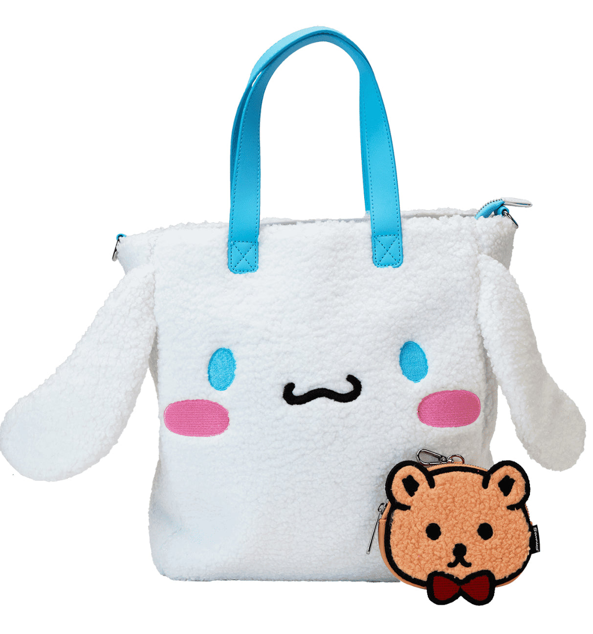 Sanrio Cinnamoroll Cosplay Sherpa Tote Crossbody Bag with Coin Bag