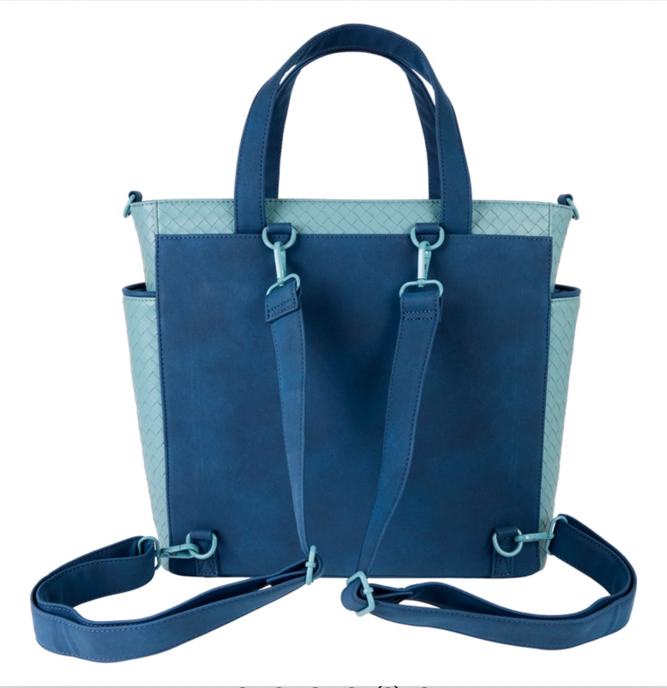Stitch Embroidered Floral Convertible Backpack & Tote Crossbody Bag