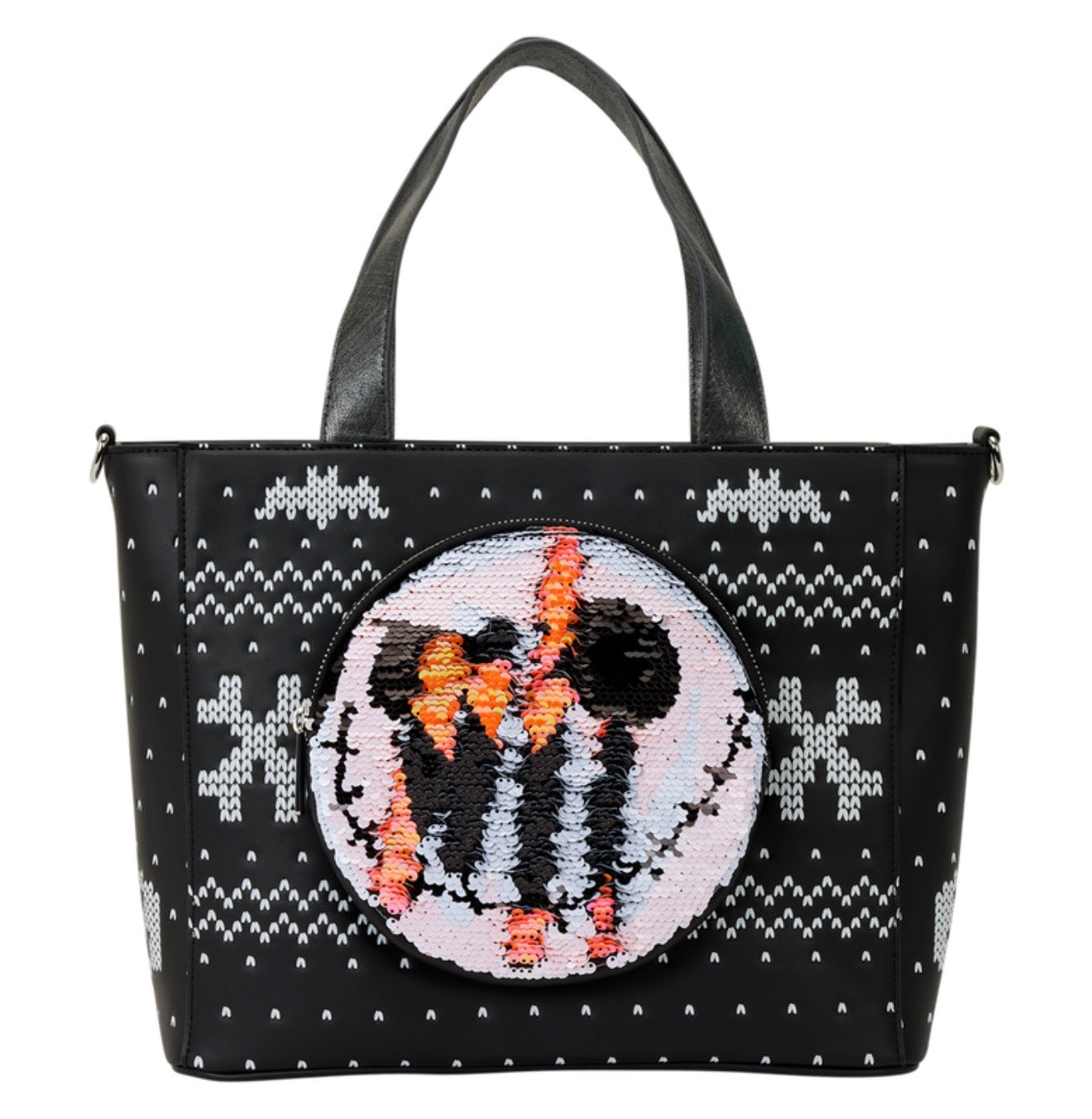 The Nightmare Before Christmas Jack Skellington Reversible Sequins Tote Crossbody Bag with Coin Bag