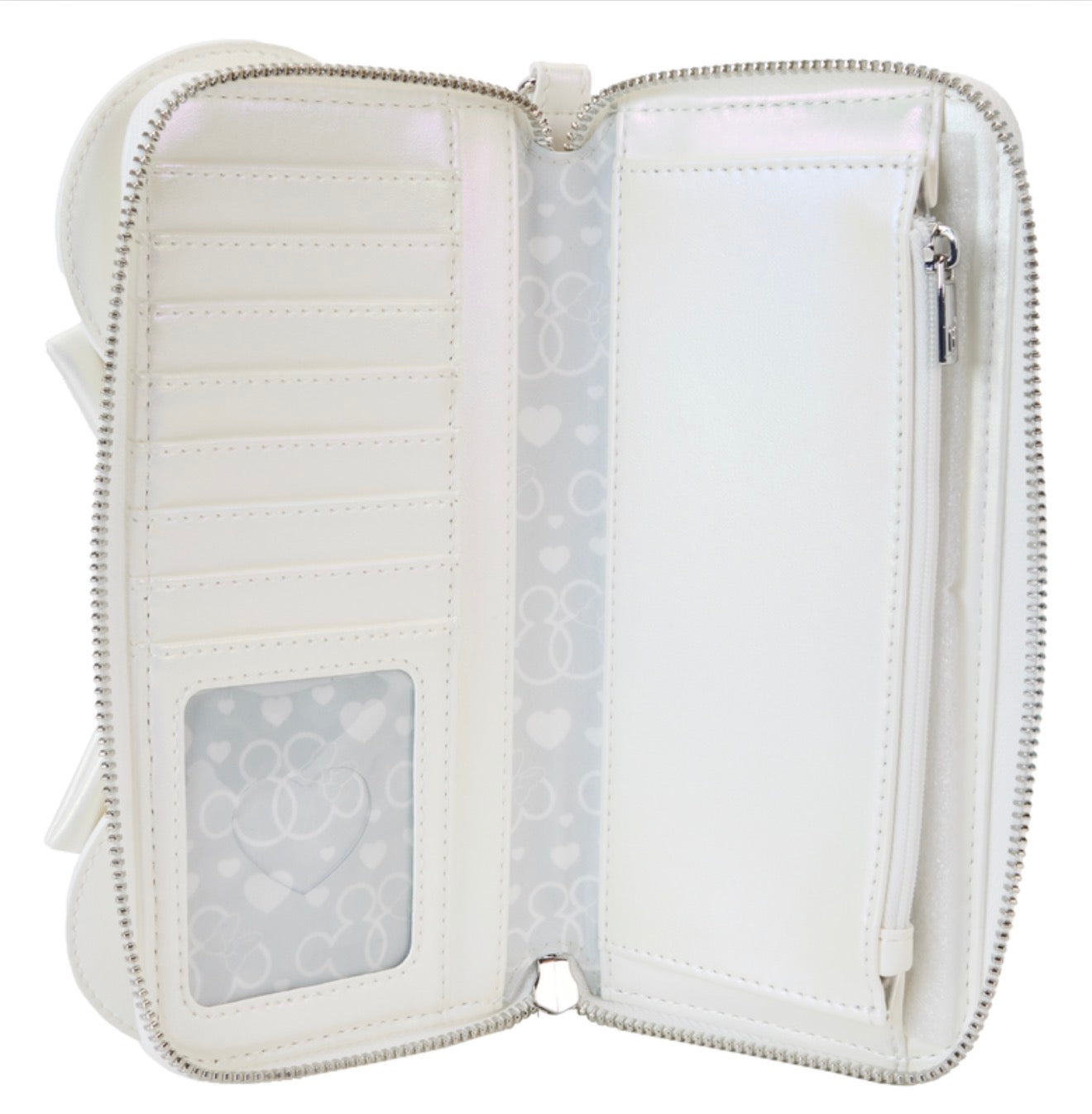 Minnie Mouse Iridescent Wedding Zip Around Wristlet Wallet