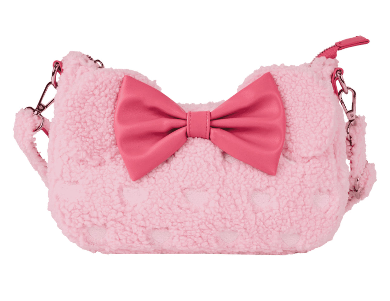 Minnie Mouse Exclusive Hearts Strawberry Scented Sherpa Crossbody Bag