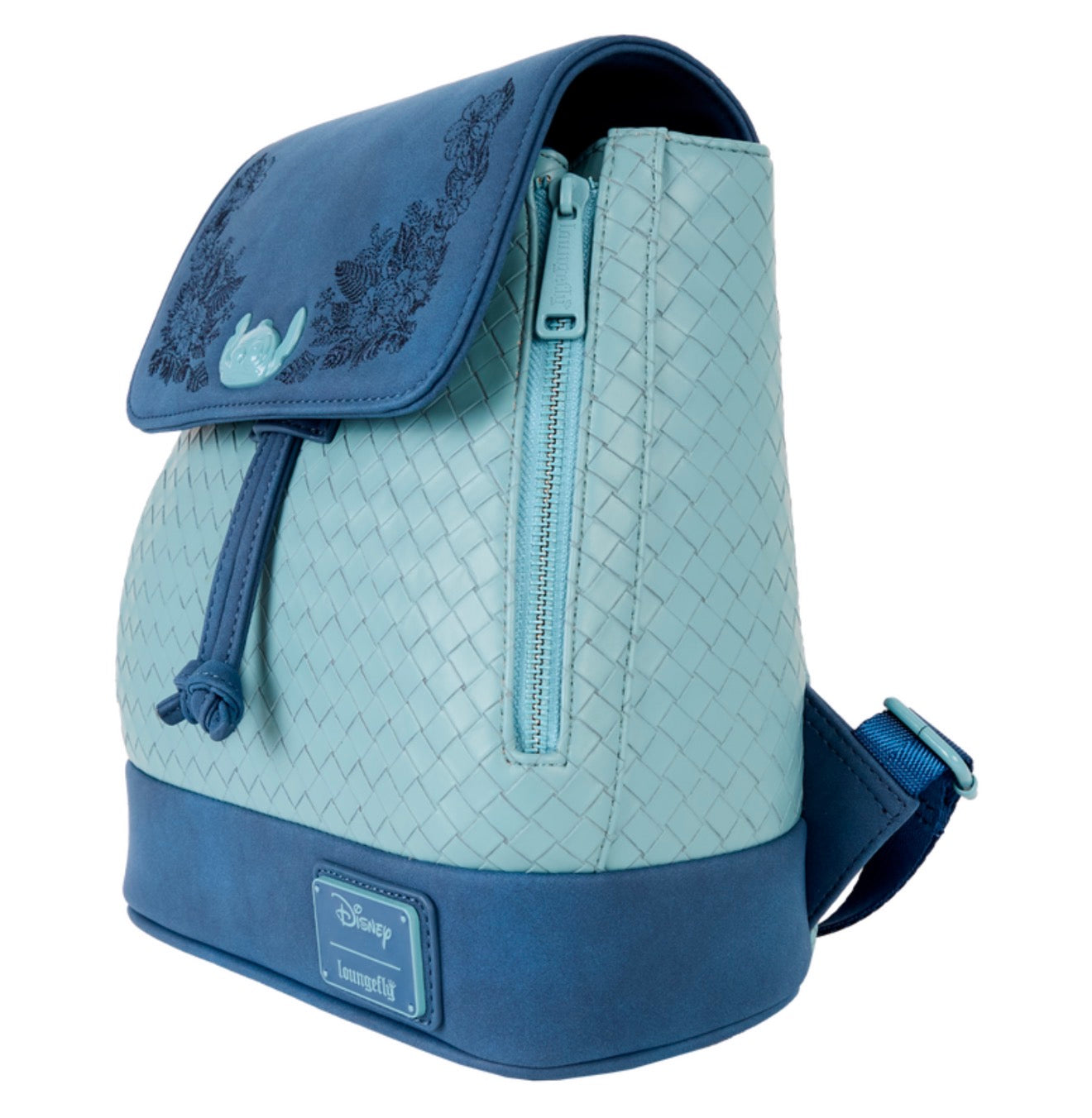 Stitch Embroidered Floral Drawstring Mini Backpack