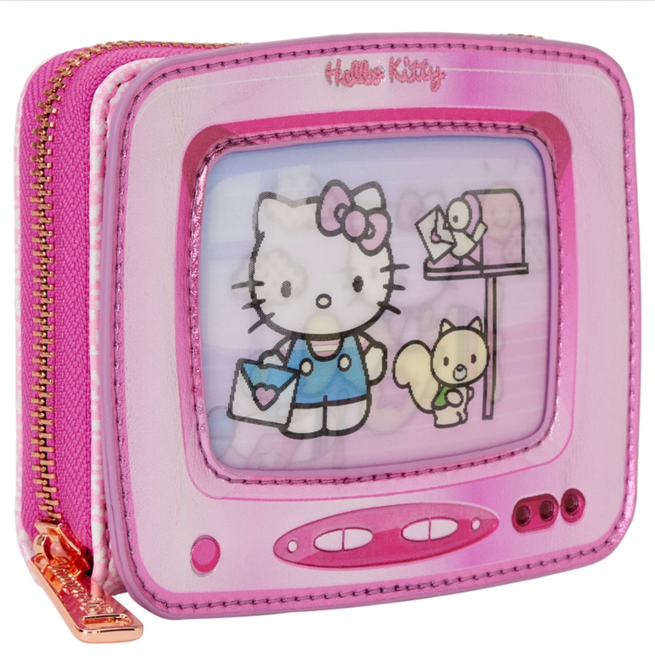 Sanrio Exclusive Hello Kitty Vintage TV Lenticular Zip Around Wallet