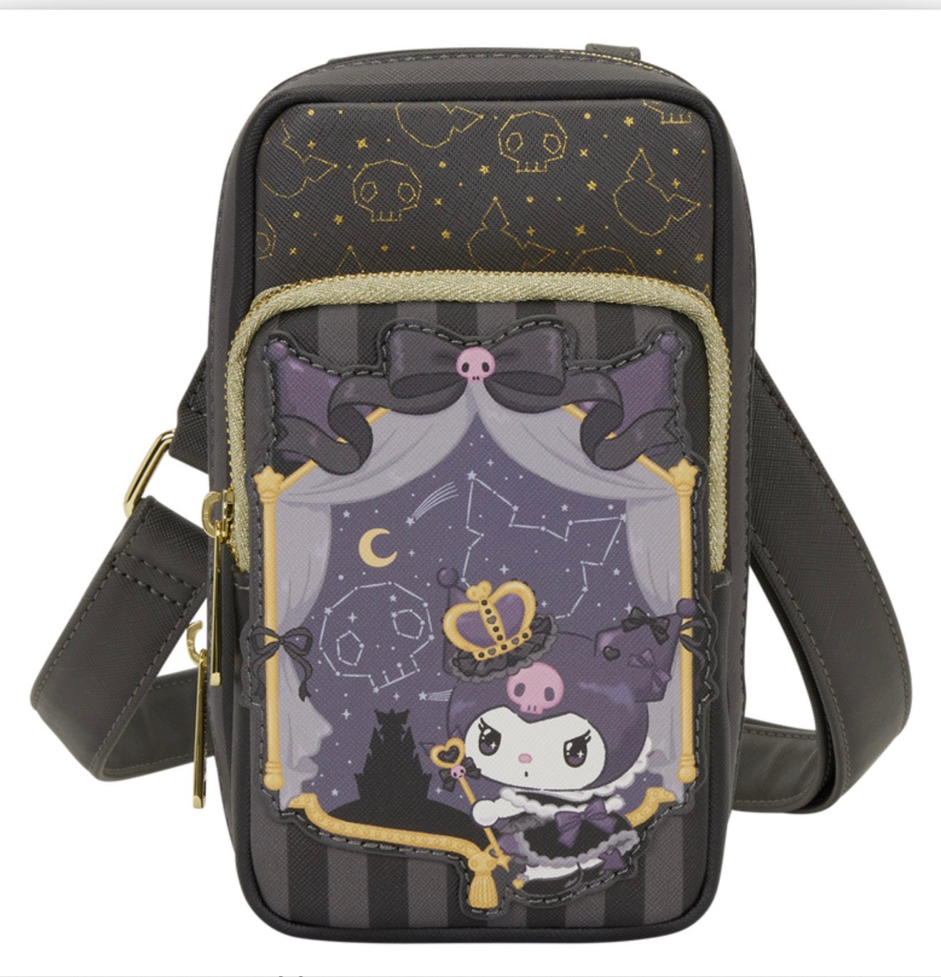 Sanrio Kuromi 20th Anniversary Cell Phone Crossbody Bag with Coin Bag