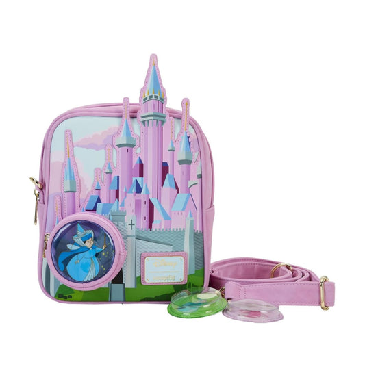 Sleeping Beauty Castle Three Good Fairies Stained Glass Crossbody Bag